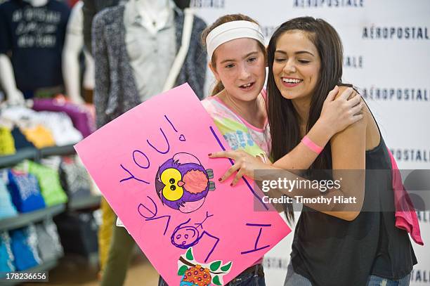 YouTube Celebrity Bethany 'Macbarbie07' Mota meets with fans at an exclusive meet & greet at the Woodfield mall Aeropostale on August 27, 2013 in...