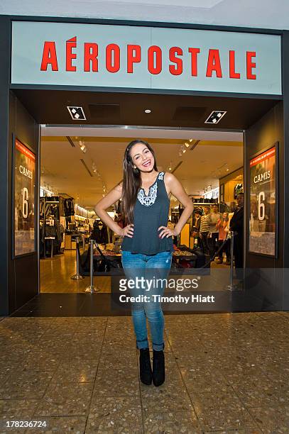 YouTube Celebrity Bethany 'Macbarbie07' Mota attends an exclusive meet & greet at the Woodfield mall Aeropostale on August 27, 2013 in Chicago,...