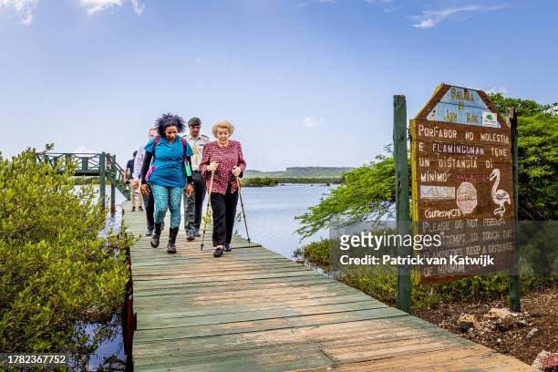 Princess Beatrix of The Netherlands visits nature area RIF St. Marie-Hermanus on November 8, 2023 in Willemstad, Curacao.