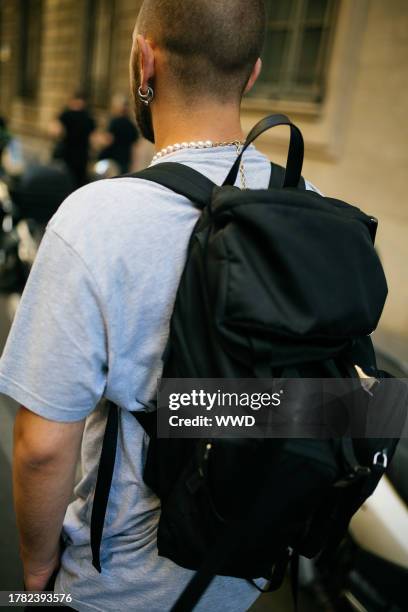 Street Style at Milan Fashion Week Men's Spring 2020, photographed in Milan on June 15 - 17, 2019...