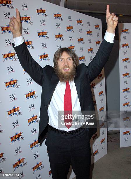 Superstar Daniel Bryan attends the WWE SummerSlam Press Conference on August 13, 2013 at the Beverly Hills Hotel in Beverly Hills, California.