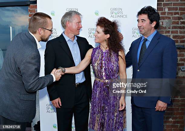 Martin Tull, Scott Jenkins, Christina Weiss Lurie and Dr. Allen Hershkowitz attend the Green Sports Alliance Gala Dinner at The Liberty Warehouse on...