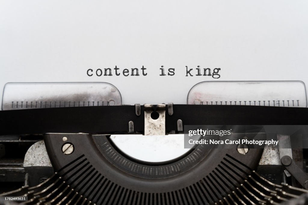 Content Is King Typed on a Typewriter