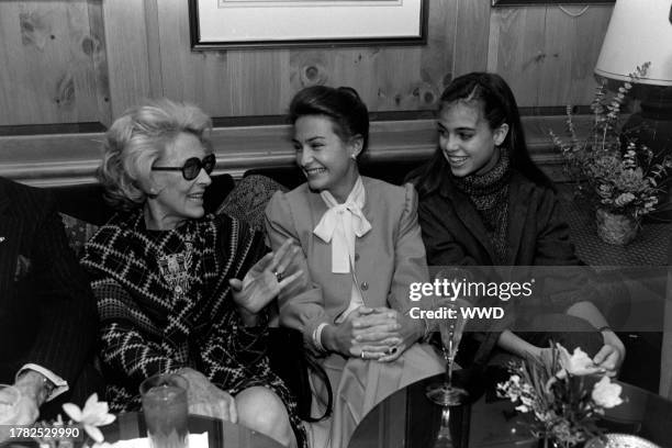 Gloria Stewart, Barbara Harris, and Jennifer Grant attend an event, presented by Ahmet and Mica Ertegun on the occasion of Jerome Robbins receiving a...