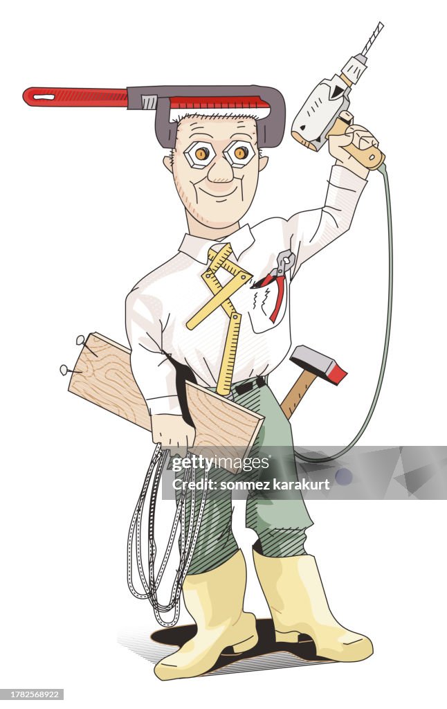 Skilled construction plumbing electrical technician