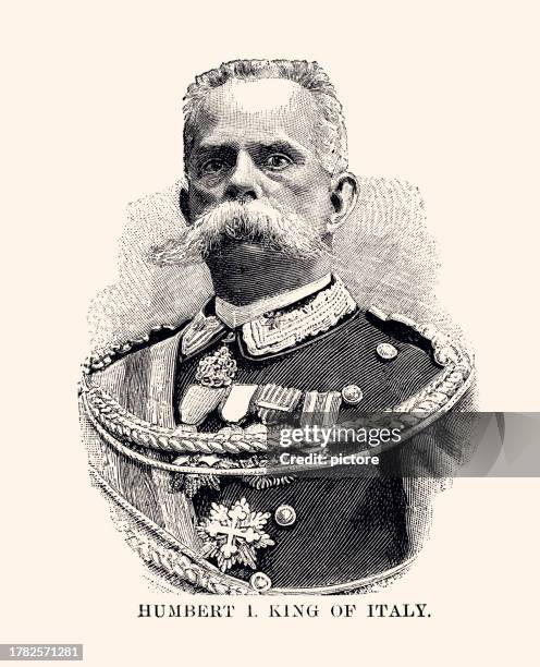 umberto i. king of italy (xxxl) - savoie stock illustrations
