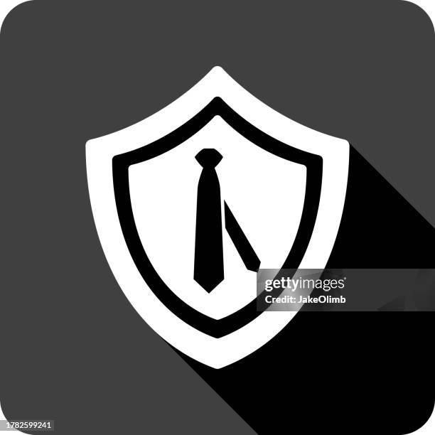 shield tie icon silhouette 3 - menswear stock illustrations
