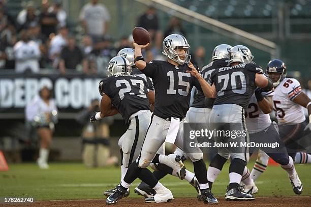 Oakland Raiders QB Matt Flynn in action vs Chicago Bears during preseason game at O.co Coliseum. Oakland, CA 8/23/2013 CREDIT: John W. McDonough