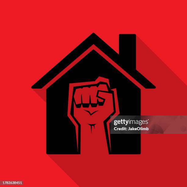 house fist icon flat - equal housing symbol stock illustrations