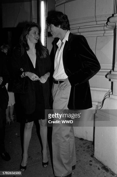 Gae Exton and Christopher Reeve attend an event, celebrating Manhattan Borough President Andrew Stein, at the Shubert Theatre in New York City on May...