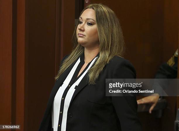 Shellie Zimmerman, wife of George Zimmerman, pleads guilty to a lesser form of perjury at the Seminole County Courthouse in Sanford, Florida,...