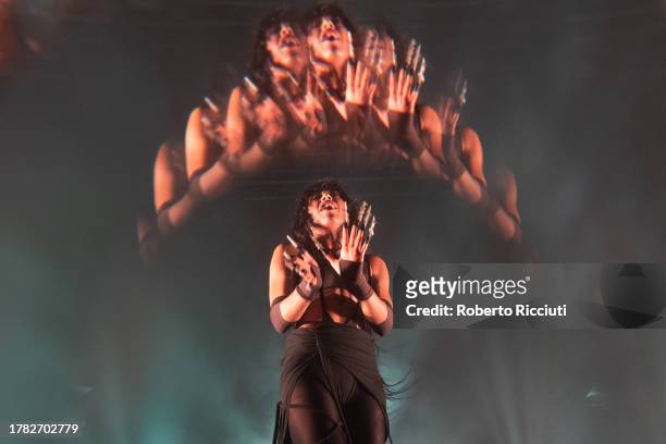 Loreen performs on stage at SWG3 Galvanizers on November 08, 2023 in Glasgow, Scotland.