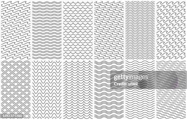 stockillustraties, clipart, cartoons en iconen met seamless wave patterns - golfpatroon