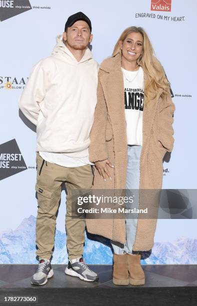 Stacey Solomon and Joe Swash attend "Skate" at Somerset House on November 14, 2023 in London, England.