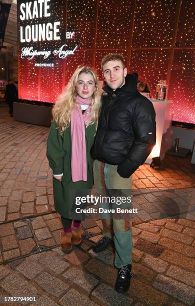 Anais Gallagher and Callum Scott Howells attend the launch party for Skate At Somerset House with Switzerland Tourism on November 14, 2023 in London,...