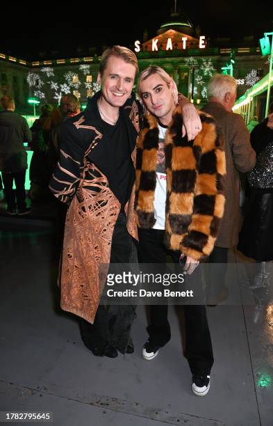 Gareth Pugh and Carson McColl attend the launch party for Skate At Somerset House with Switzerland Tourism on November 14, 2023 in London, England.
