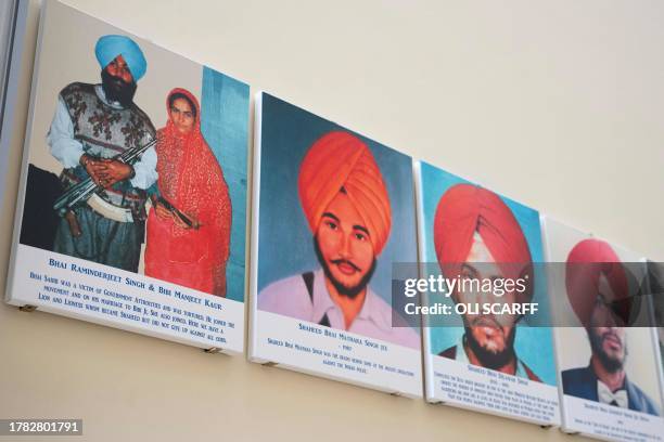 Series of portraits entitled 'The Martyrs of the Sikh homeland of Khalistan', in reference to the movement seeking to create a homeland for Sikhs by...