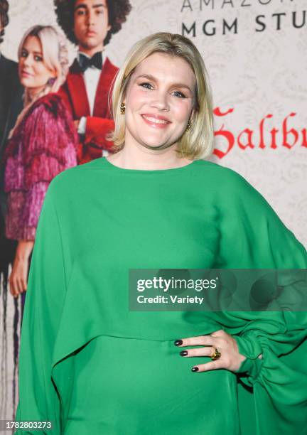 Emerald Fennell at the premiere of "Saltburn" held at The Theatre at Ace Hotel on November 14, 2023 in Los Angeles, California.