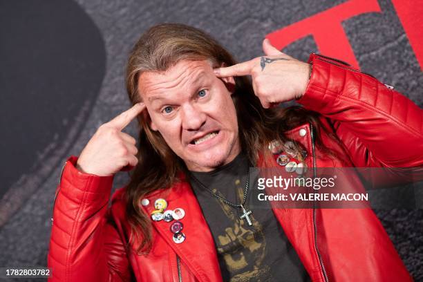 Canadian wrestler and rock musician Chris Jericho attends a fan screening of "Thanksgiving" at the Vista Theatre in Los Angeles, California, on...