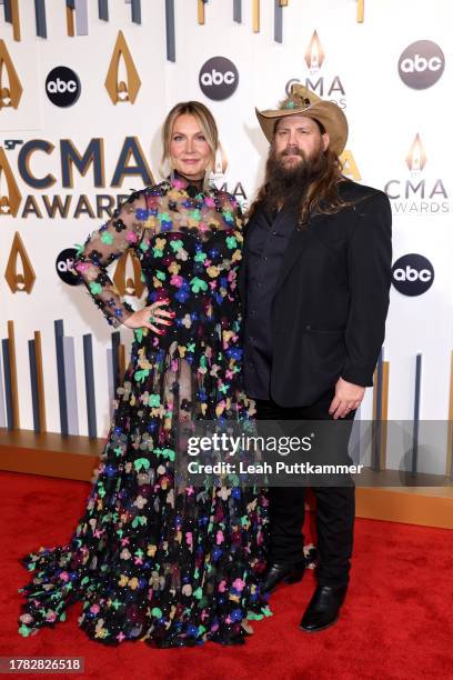 Morgane Stapleton and Chris Stapleton attend the 57th Annual CMA Awards at Bridgestone Arena on November 08, 2023 in Nashville, Tennessee.