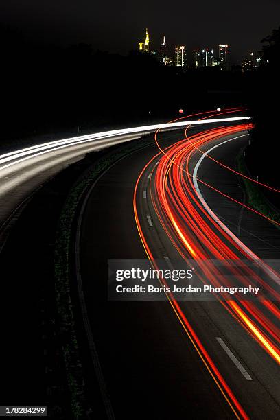 highway at night - tail light stock pictures, royalty-free photos & images