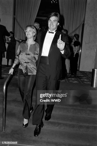 Lynn Eriks and Sam J. Jones attend an event in Beverly Hills, California, on February 10, 1982.