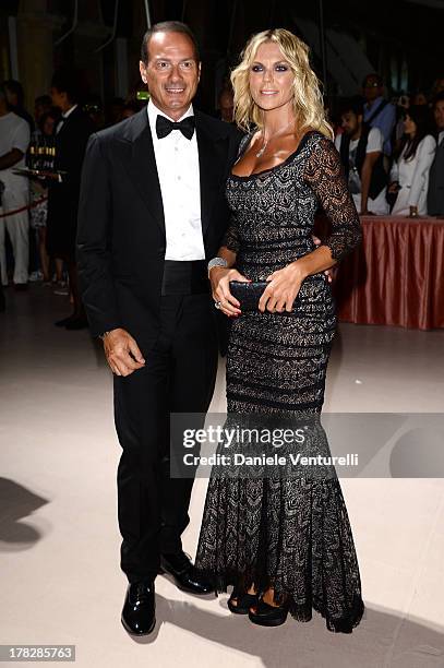 Matilde Brandi and Marco Costantini attend the Opening Ceremony during The 70th Venice International Film Festival on August 28, 2013 in Venice,...