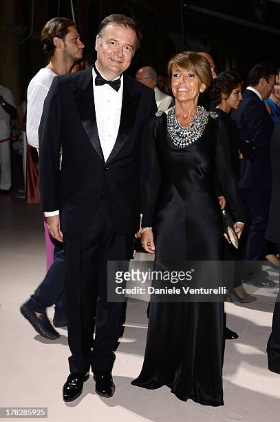 Patrizia Sandretto Re Rebaudengo and Agostino Re Rebaudengo attend the Opening Ceremony during The 70th Venice International Film Festival on August...