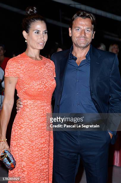 Juliet Linley and Alessio Vinci attend the Opening Dinner Arrivals during the 70th Venice International Film Festival at the Hotel Excelsior on...