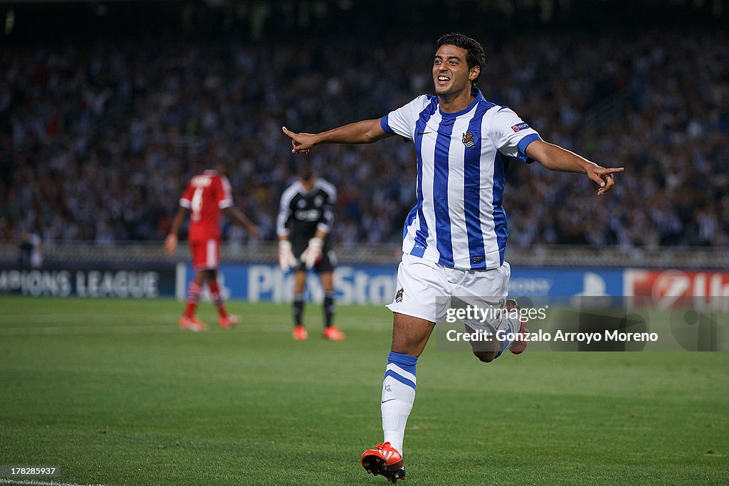 Real Sociedad v Olympique Lyonnais - UEFA Champions League Play-offs: Second Leg