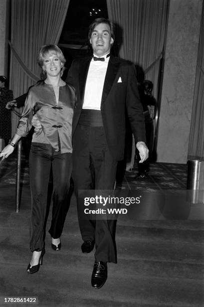 Lynn Eriks and Sam J. Jones attend an event in Beverly Hills, California, on February 10, 1982.