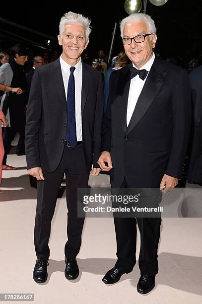 Massimo Bray and President of La Biennale Paolo Baratta attends the Opening Ceremony during The 70th Venice International Film Festival on August 28,...