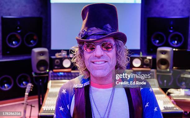 Big Kenny Alphin holds a press conference announcing his new Electronic Dance Music called "Electroshine" at his home recording studio on August 28,...