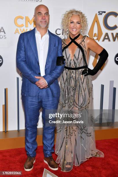 Stephen Schlapman and Kimberly Schlapman of Little Big Town attend the 57th Annual CMA Awards at Bridgestone Arena on November 08, 2023 in Nashville,...