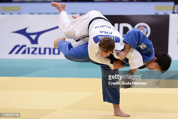 Shohei Ono of Japan competes with Ugo Legrand of France in the Men's -73kg category final, during the IJF World Judo Championship at Gymnasium...