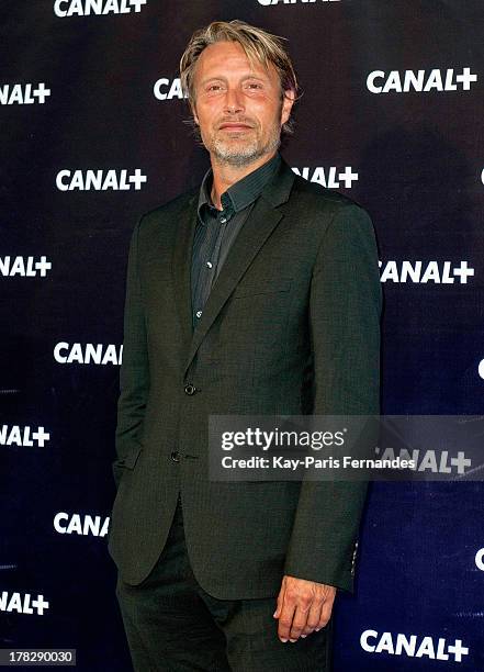 Danish Actor Mads Mikkelsen at the 'Rentree De Canal +' photocall at Porte De Versailles on August 28, 2013 in Paris, France.