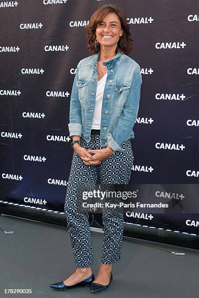 Journalist Nathalie Iannetta at the 'Rentree De Canal +' photocall at Porte De Versailles on August 28, 2013 in Paris, France.