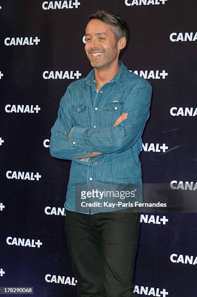 Yann Barthes of French tv programme 'Le petit journal' at the 'Rentree De Canal +' photocall at Porte De Versailles on August 28, 2013 in Paris,...