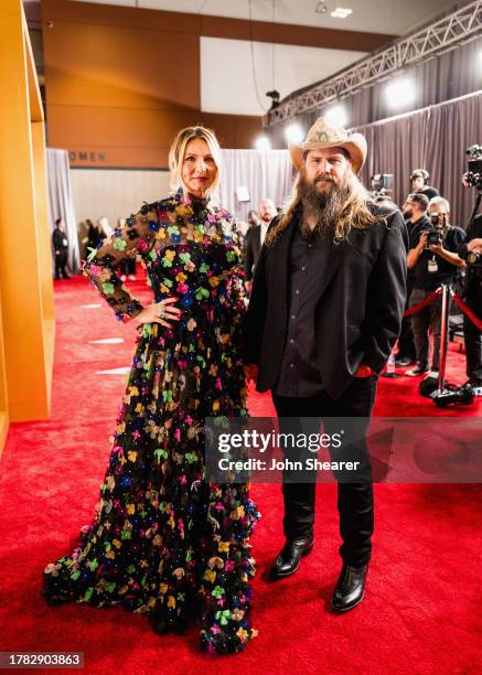 Morgane Stapleton and Chris Stapleton attend the 57th Annual Country Music Association Awards at Bridgestone Arena on November 08, 2023 in Nashville,...