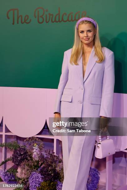 Tegan Martin poses for a photo during 2023 Oaks Day at Flemington Racecourse on November 09, 2023 in Melbourne, Australia.