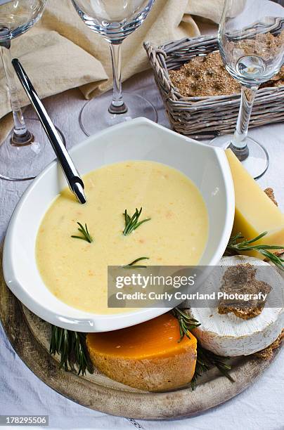 cheese soup and cheese board - mimolette stock pictures, royalty-free photos & images