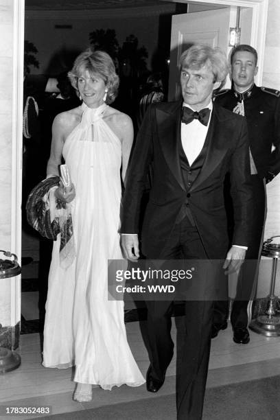 Jean Kennedy Smith and Stephen Edward Smith attend an event at the White House in Washington, D.C., on December 7, 1981.