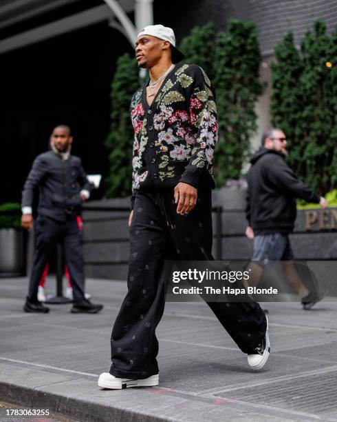 Russell Westbrook of the Los Angeles Clippers is seen in Hudson Yards on November 08, 2023 in New York City.