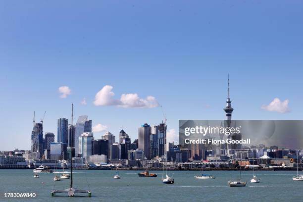 General view of the city skyline on November 09, 2023 in Auckland, New Zealand. New Zealand voted in a general election in October that saw the...