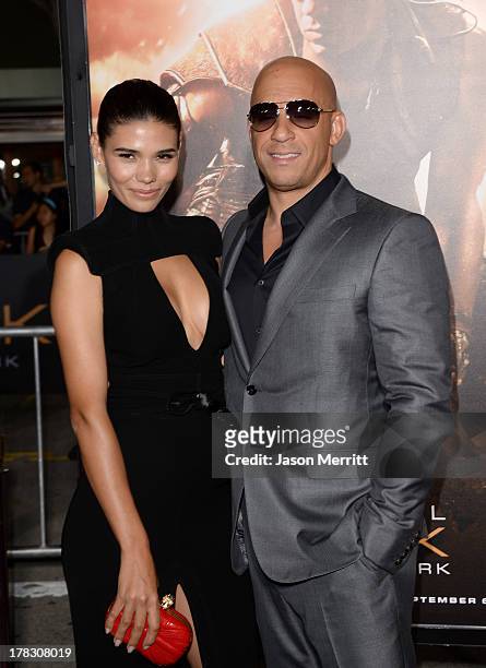 Model Paloma Jiménez and Actor/producer Vin Diesel arrive at the premiere of Universal Pictures' "Riddick" at Mann Village Theatre on August 28, 2013...
