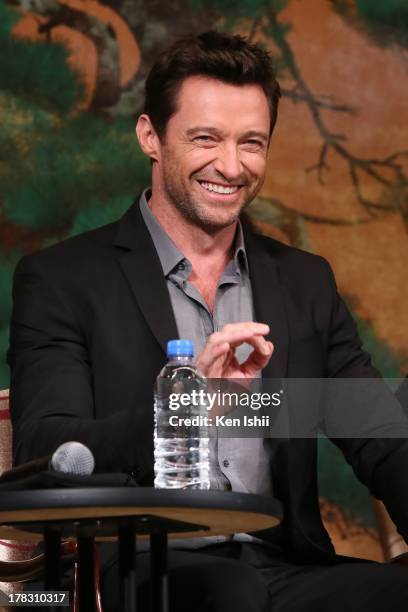 Actor Hugh Jackman attends the 'The Wolverine' press conference at the Meguro Gajyoen on August 29, 2013 in Tokyo, Japan.