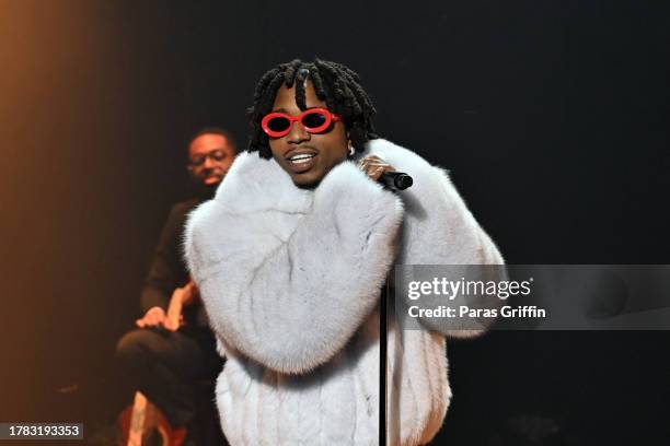 Singer Jacquees performs onstage during 2023 ESSENCE Holiday Special at Riverside EpiCenter on November 08, 2023 in Austell, Georgia.