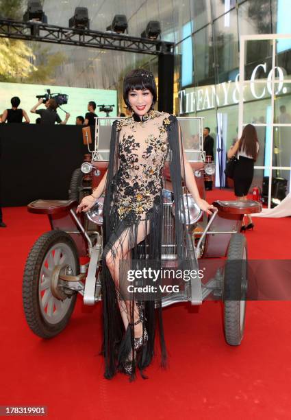 Actress Christy Chung attends "The Great Gatsby" premiere at China World Trade Center Tower 3 on August 28, 2013 in Beijing, China.