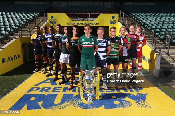 Jonathan Thomas of the Worcester Warriors, Will Welch of the Newcastle Falcons, Stuart Hooper of Bath, Dean Mumm of the Exeter Chiefs, Declan Danaher...
