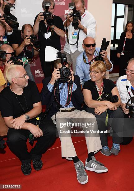 Director William Friedkin attends Golden Lion for Lifetime Achievement Photocall during the 70th Venice International Film Festival at Palazzo del...